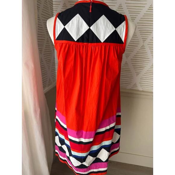 Kate Spade Women’s XS Red Geometric Print Babydoll Dress - Picture 4 of 5